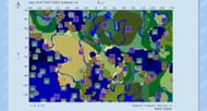 The seed's spawn area, as generated in a chunk map (Image via Chunkbase)